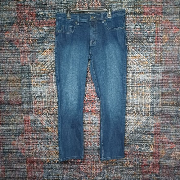 Buffalo David Bitton mens dark Jackson-X straight stretch jeans 36x30 EUC - Picture 1 of 8